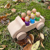 Load image into Gallery viewer, 6 Peg Dolls + Car